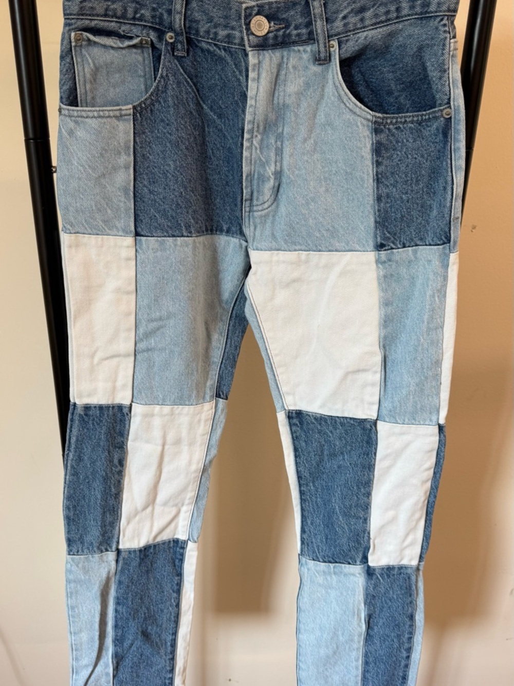 PacSun Patchwork Light Blue and Dark Blue Jeans. Vintage. Super Cute.